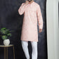 Men's Printed Kurta with Churidar ( JOKP P 5031Peach )