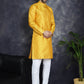 Woven Design Silk Blend Kurta with Pyjama ( JOKP P 5032Mustard )