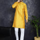 Woven Design Silk Blend Kurta with Pyjama ( JOKP P 5032Mustard )
