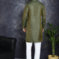 Woven Design Silk Blend Kurta with Pyjama ( JOKP P 5032Olive )