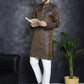 Woven Design Silk Blend Kurta with Pyjama ( JOKP P 5032Purple )