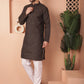 Woven Design Silk Blend Kurta with Pyjama