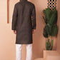 Woven Design Silk Blend Kurta with Pyjama