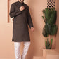 Woven Design Silk Blend Kurta with Pyjama