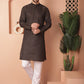 Woven Design Silk Blend Kurta with Pyjama