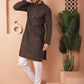 Woven Design Silk Blend Kurta with Pyjama