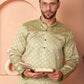 Woven Design Silk Blend Kurta with Pyjama