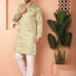 Woven Design Silk Blend Kurta with Pyjama