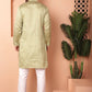 Woven Design Silk Blend Kurta with Pyjama