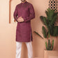 Woven Design Silk Blend Kurta with Pyjama