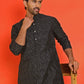 Embroidered Mirror Work Kurta Payjama Sets ( JOKP B-P 5035 Black )