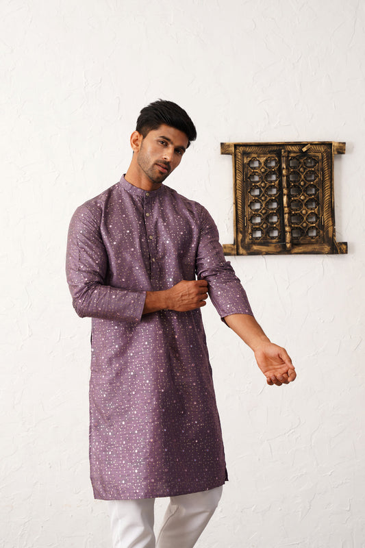 Men's Embroidered Mirror Work Kurta Payjama Sets