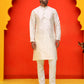 Embroidered Mirror Work Kurta Payjama Sets ( JOKP P 5035 White ) [FF] [E-10]