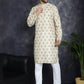 Golden Foil Printed Kurta with Pyjama ( JOKP P 5036Golden ) [FF] [B-4-5]