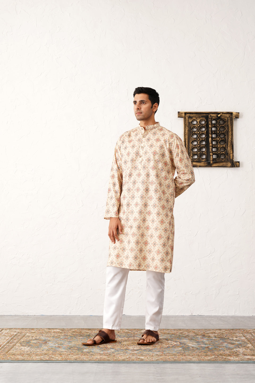 Golden Foil Printed Kurta with Pyjama [FF] [B-4-5]
