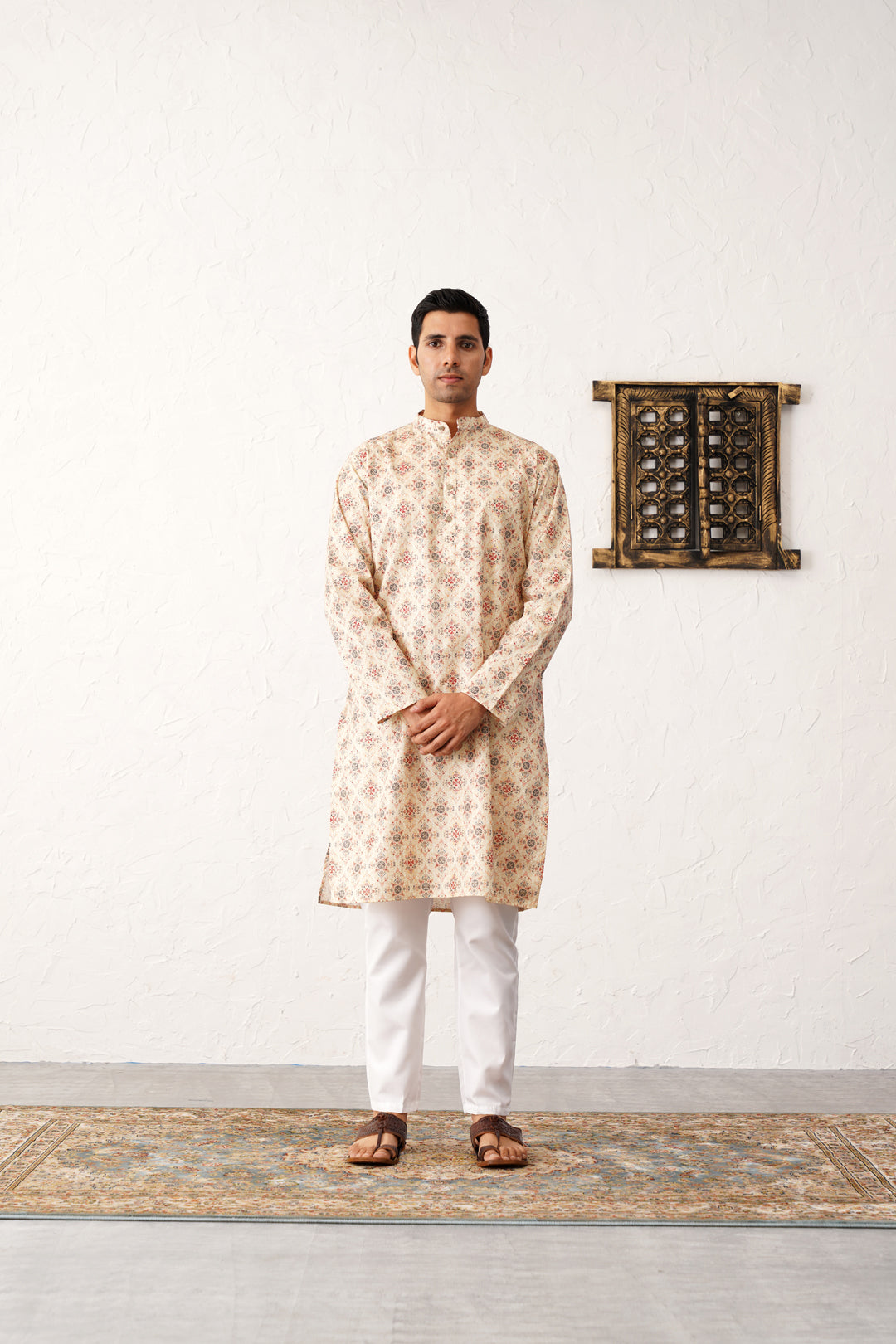 Golden Foil Printed Kurta with Pyjama [FF] [B-4-5]