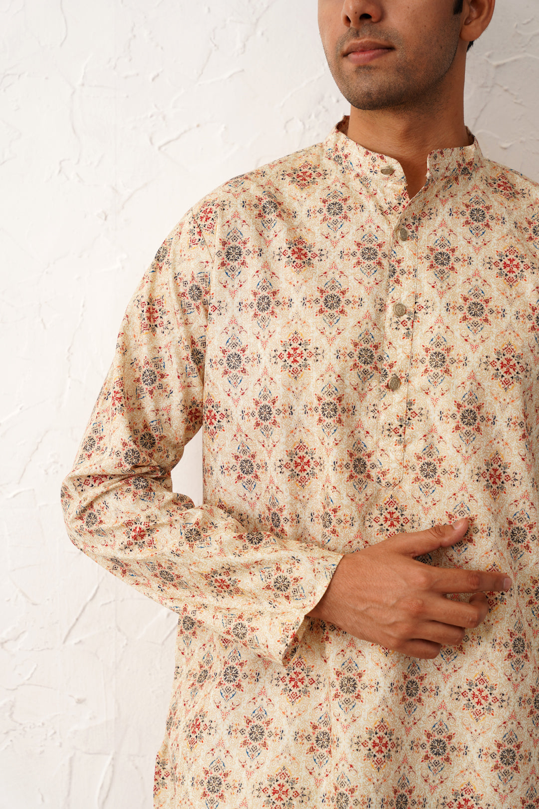 Golden Foil Printed Kurta with Pyjama [FF] [B-4-5]