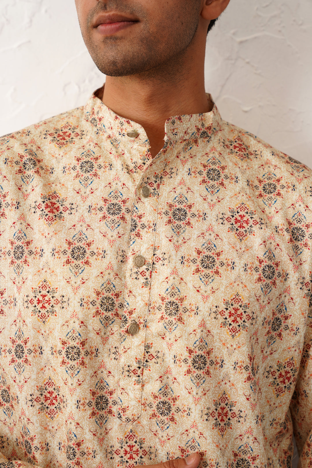 Golden Foil Printed Kurta with Pyjama [FF] [B-4-5]
