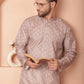 Peach Foil Printed Kurta with Pyjama