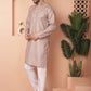 Peach Foil Printed Kurta with Pyjama