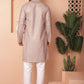 Peach Foil Printed Kurta with Pyjama