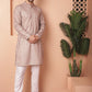 Peach Foil Printed Kurta with Pyjama