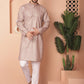 Peach Foil Printed Kurta with Pyjama
