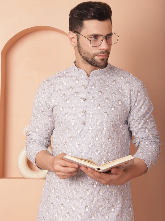 Chikankari Pure Cotton Kurta with Pyjama