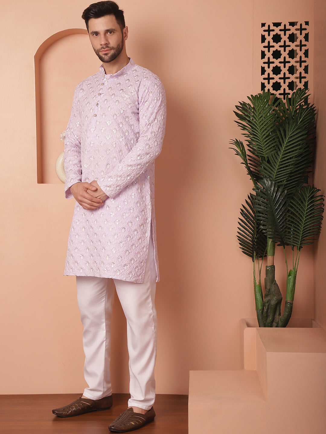 Chikankari Pure Cotton Kurta with Pyjama