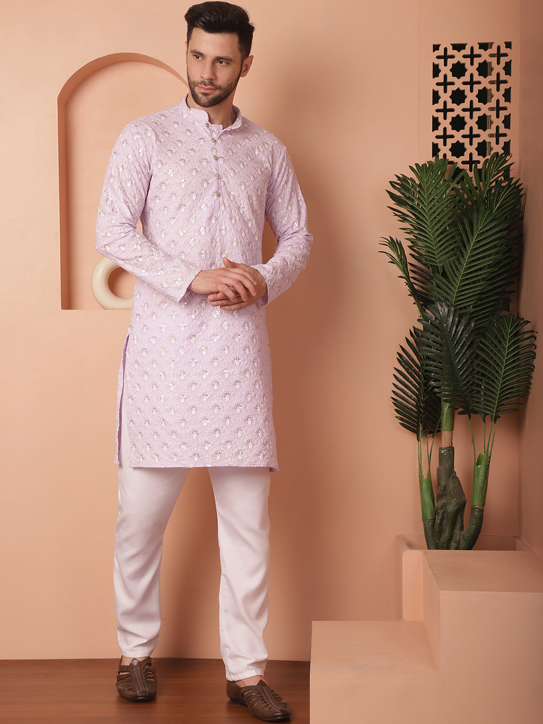 Chikankari Pure Cotton Kurta with Pyjama