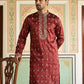 Silk Blend Embroidered Kurta Set for Men