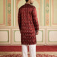 Silk Blend Embroidered Kurta Set for Men