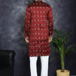 Men's Maroon Chikankari Embroidered Kurta With Pyjama ( JOKP P 5042Maroon )