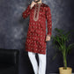 Men's Maroon Chikankari Embroidered Kurta With Pyjama ( JOKP P 5042Maroon )