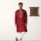 Men's Maroon Chikankari Embroidered Kurta With Pyjama