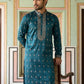 Silk Blend Embroidered Kurta Set for Men