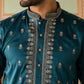 Silk Blend Embroidered Kurta Set for Men