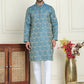 Men's Silk Blend Straight Kurta Pyjama Set ( JOKP P 5043 Blue )