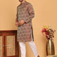 Men's Silk Blend Straight Kurta Pyjama Set ( JOKP P 5043 Maroon )