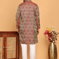Men's Silk Blend Straight Kurta Pyjama Set ( JOKP P 5043 Maroon )