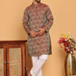 Men's Silk Blend Straight Kurta Pyjama Set ( JOKP P 5043 Maroon )