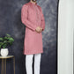 Men's Sequins Embroidered Kurta With Pyjama ( JOKP P 5044Coral )