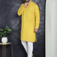 Men's Sequins Embroidered Kurta With Pyjama ( JOKP P 5044Mustard )