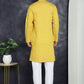 Men's Sequins Embroidered Kurta With Pyjama ( JOKP P 5044Mustard )