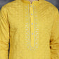 Men's Sequins Embroidered Kurta With Pyjama ( JOKP P 5044Mustard )