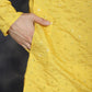 Men's Sequins Embroidered Kurta With Pyjama ( JOKP P 5044Mustard )