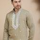 Men's Embroidered Kurta With Pyjama ( JOKP P 5045 Brown )