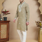 Men's Embroidered Kurta With Pyjama ( JOKP P 5045 Brown )