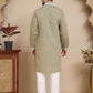 Men's Embroidered Kurta With Pyjama ( JOKP P 5045 Brown )
