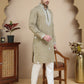 Men's Embroidered Kurta With Pyjama ( JOKP P 5045 Brown )